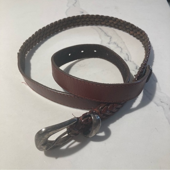 LANDES Sz L  Leather Smooth & Braided Made in Canada Belt - Picture 4 of 6